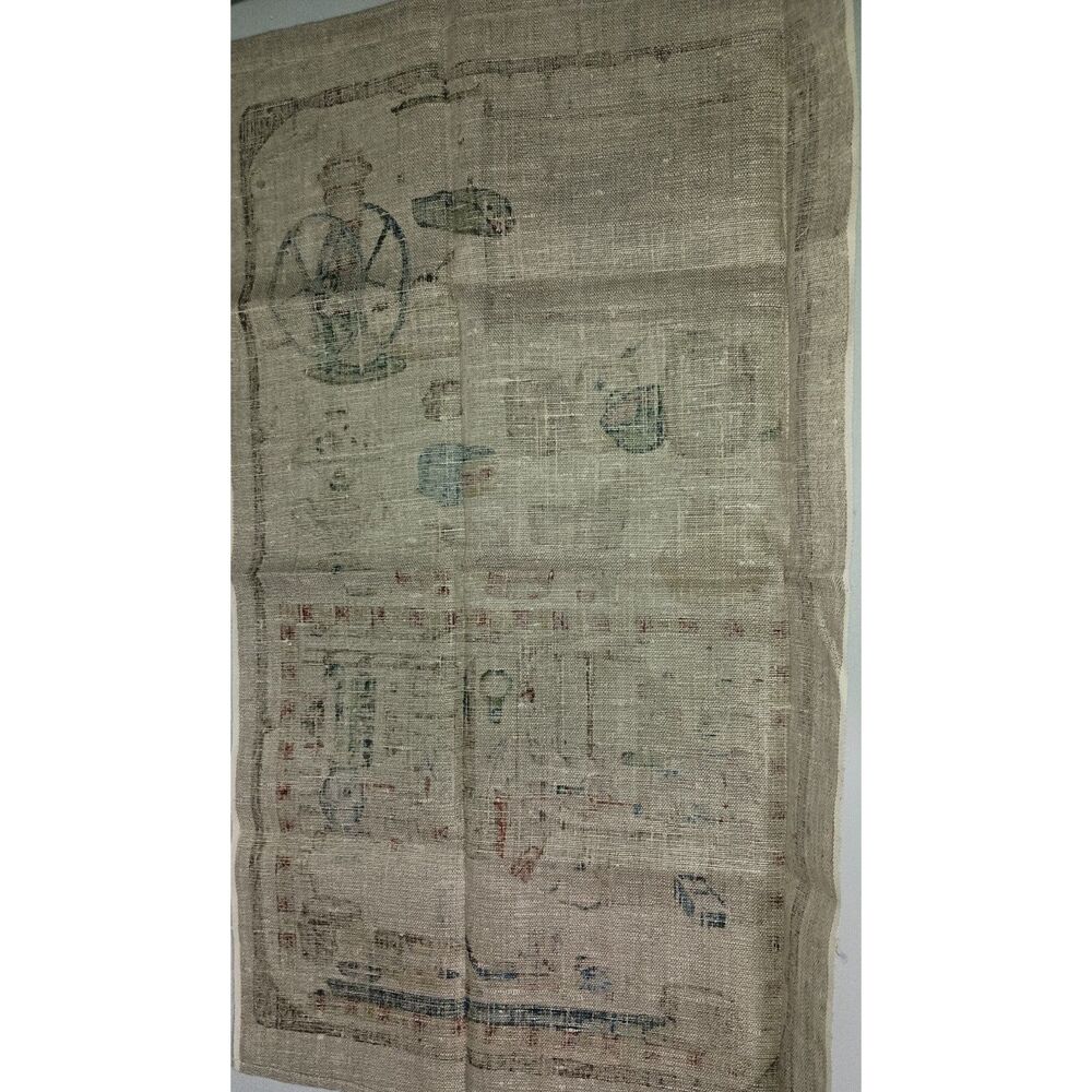 KAY-DEE: Linen Dish Towels - General Store Theme - Hand Printed (Set 2) (New) - Picture 3 of 5